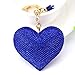 Elesa Miracle Girl Women Love Heart Tassel Keychain, Purse Bag Charm, Handbag Accessories, Car Key Chain (Dark Blue)