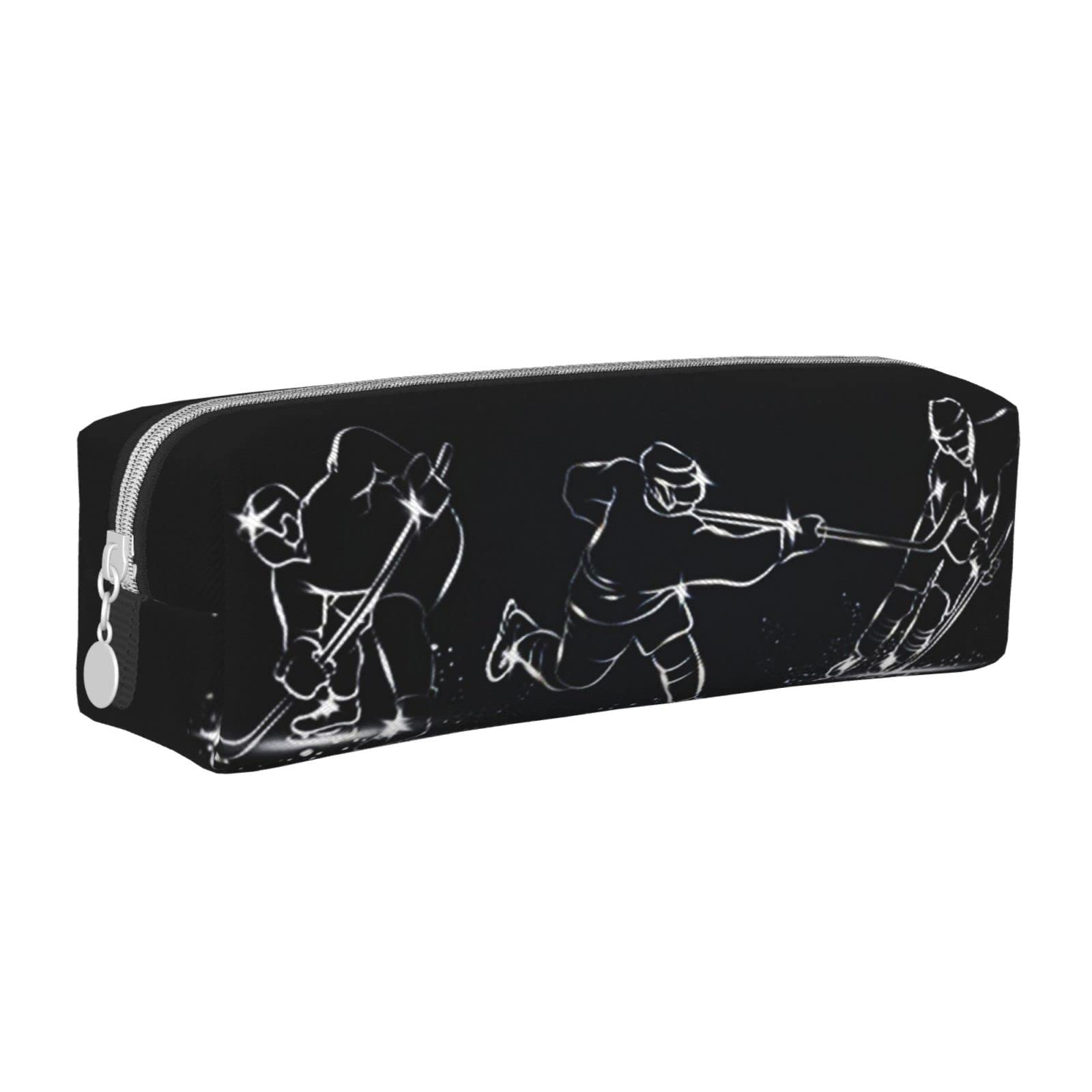 HAOSOFT Pencil Case, Ice Hockey Players Design, Large Capacity, Faux Leather, 21 cm x 5 cm x 5.5 cm, 40 pens, Unisex