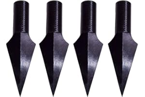 AMEYXGS 6pcs Traditional Hunting Broadheads Archery Glue on Arrowheads for Wooden Bamboo Arrows for 8mm Bamboo Wood Arrows