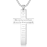 Lattd Cross Necklace with Bible Verse 925 Sterling Silver Pendant Necklace Jewelry Gifts for Men Women