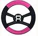 Black and hot pink steering wheel cover