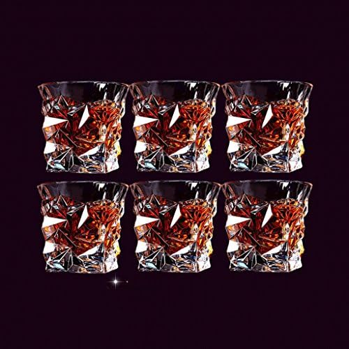 Whiskey Glasses Rocking Tumblers Bar 300ML Juice Cup Drinking Glass Beer Mugs Transparent Set of 6 UOMUN