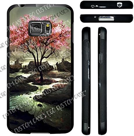(Galaxy s7 VII) EGO CUSTOM CASES Pretty Pink Japanese Cherry Blossom Tree Art TPU Rubber Silicone Phone Case