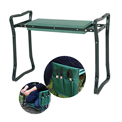 Smartxchoices Green Folding Garden Kneeler Seat with Pouch & Handle