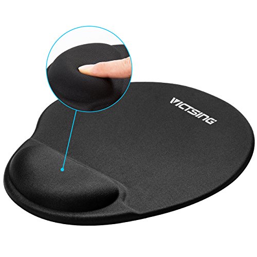 VicTsing Mouse Pad with Gel Wrist Rest, Mousepad with NonSlip PU Base
