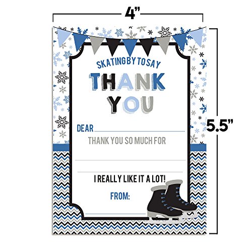 image for Ice Skating Birthday Thank You Notes for Boys, Ten 4