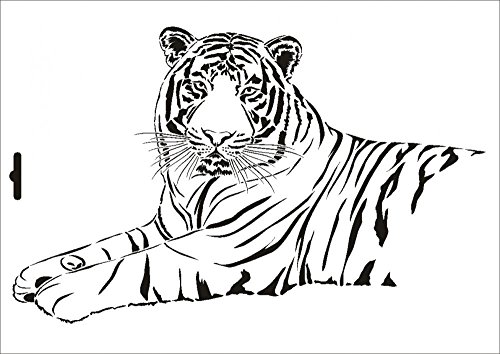 UMR-Design W-052 Tiger Textil- / wallstencil Size A4