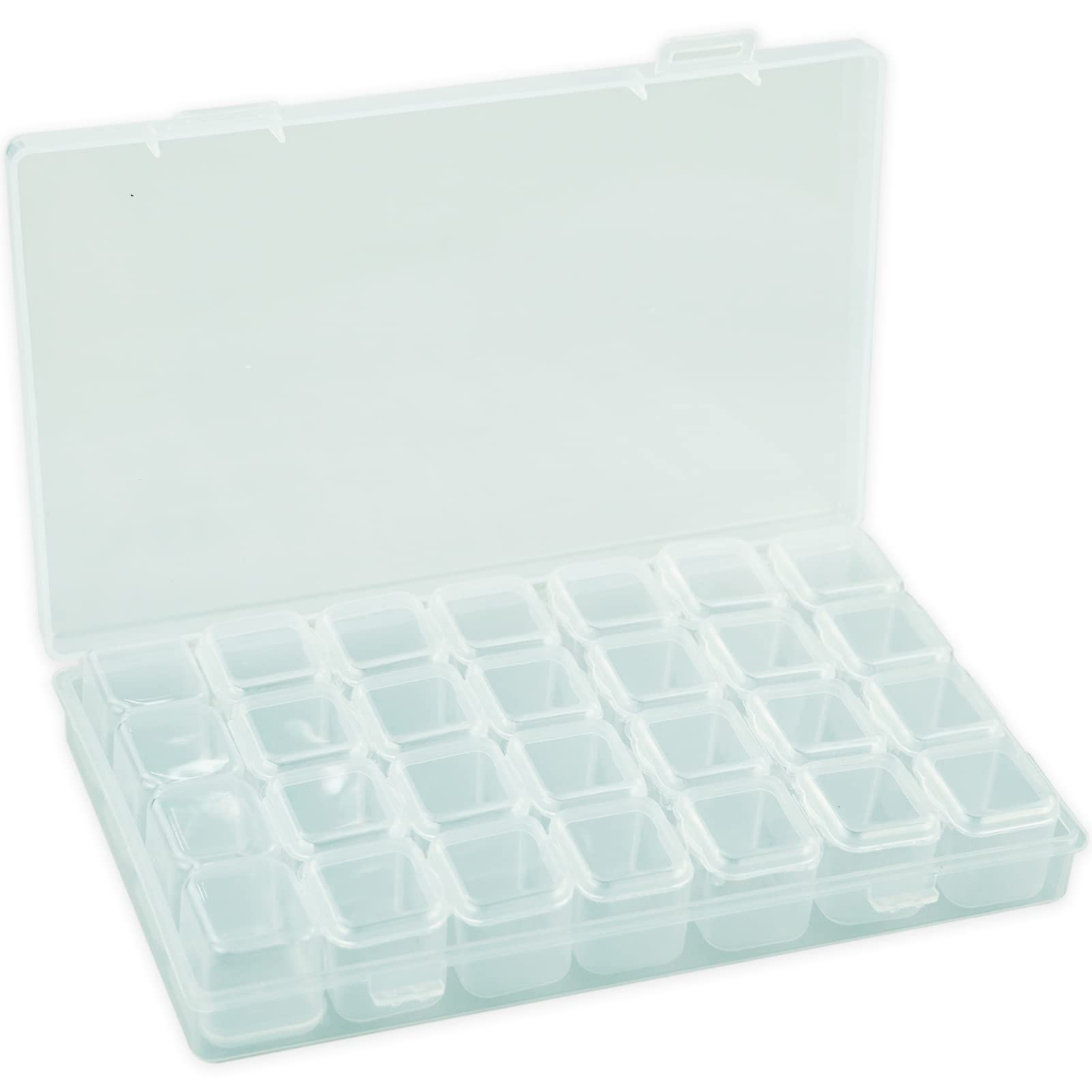 SZCXDKJ Art Storage Boxes,28 Grids Diamond Painting Accessories,Diamond Accessories Crystal Storage Box Embroidery Bead Boxes Organiser Case for Jewellery Beads Earring Tool Organisers Clear