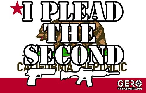 GERO Second Amendment State Flag Stickers -2nd Amendment Car Stickers for Car Window Truck Decals NRA Decal Gun Rights Decal Gun Control Bumper Sticker Gadsden Flag - California Flag