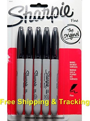 Sharpie Black Fine Marker Permanent Point Pack of 5