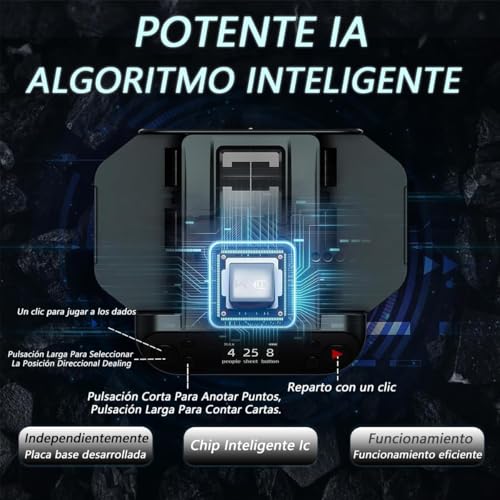 Meanton Barajador de Cartas Automatico, Repartidor de Cartas Automatico, Barajadora Automática de Póquer, Distribuidor Automático con Rotación de 360, Barajadoras y Repartidoras Automáticas 2 en 1