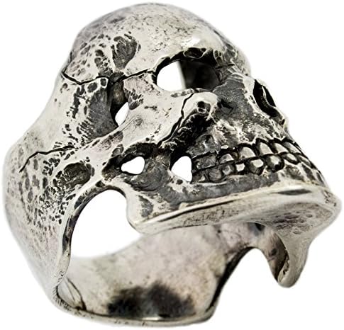 Mens 925 Sterling Silver Biker Skull Ring Sz11