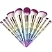 UMIMIXI TheFellie Unicorn Brushes, Makeup Brush Set Rainbow Professional Foundation Blending Blush Concealer Eye Face Liquid Powder Cream Cosmetics Brushes Kit, 10 PCS (Colorful-10PCS)