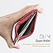 Teskyer Badge Holder with Side Zip Pocket, Multiple Card Slots Leather ID Holder Wallet with Neck Lanyard for Office Staffs, Teachers/Students, Couriers, Workers, Red