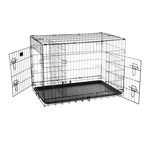 Pet trex 2192 abs 36 inch dog crate double door folding…