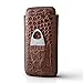 LINSISYH Cigar Cases, Leather Embossed 3 Cigar Tube Holder with Premium Cigar Cutter Set