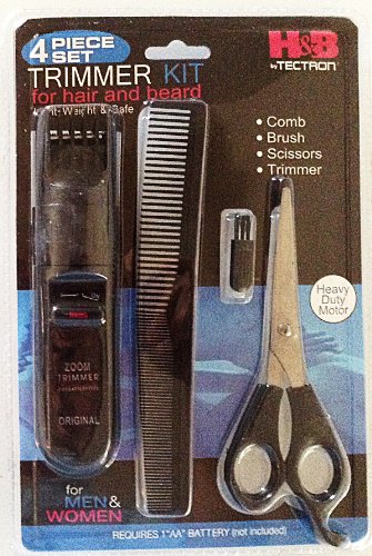 Beard Trimmers Kit for Men- 4 Piece Beard Grooming Kit, Beard Care Products Kit Includes, Beard Comb, Beard Scissors, Beard Brush, Beard Care Products, Great for Beard Trimming, Amazing Gift Idea for Men
