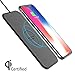 FASTPAD Ultra-Slim Qi Wireless Charger PU Leather Wireless Charging Pad for iPhone 11 Pro iPhone X XR XS MAX / 8/8 Plus 7.5W Fast Charging, Water Resistant, No Heating (No AC Adapter)