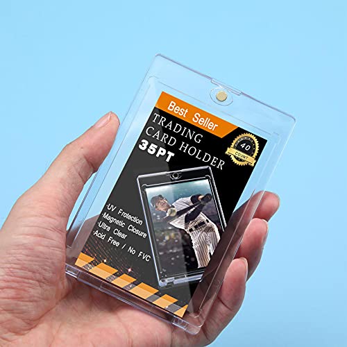 40 Pieces Thick Card Sleeve Card Holder 35pt Hard Plastic