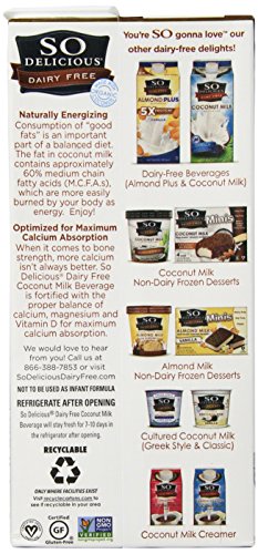 So Delicious Dairy-Free Organic Coconutmilk Beverage, Chocolate, 32 Ounce (Pack of 6) Plant-Based & Vegan, Great in Smoothies Protein Shakes or Cereal