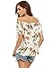 Floerns Women's Floral Print Off The Shoulder Short Sleeve Blouse Tops