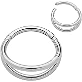 365 Sleepers Titanium Implant Grade 16G Double Septum Jewelry Hinged Segment Ring Body Piercing Hoop Lip Rings Helix Cartilage Rook Sleeper Earrings 8mm – 12mm