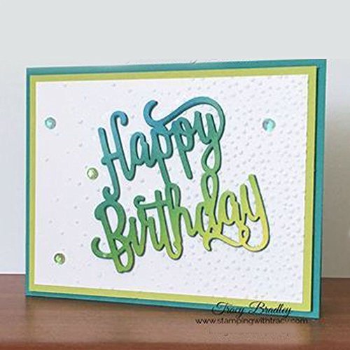 Metal Cutting Dies, Scrapbooking Photo, Album Decor, Stencil Template Paper Card Making, Embossing DIY Crafts Molds (Happy Birthday) - Thumbnail 2