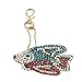 Cenda DIY 5D Diamond Painting Keychain,Full Drill Diamond Painting Pendant Mosaic Making Key-Chains Key Ring Phone Charm Bag Pendant Decor Accessory,Gold Fish