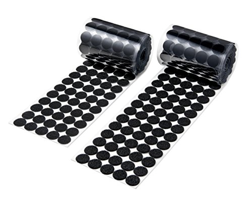 Heze 1000 pcs (500 Pair Sets) 20mm Diameter Sticky Back Coins Hook & Loop Self Adhesive Dots Tapes (Black)