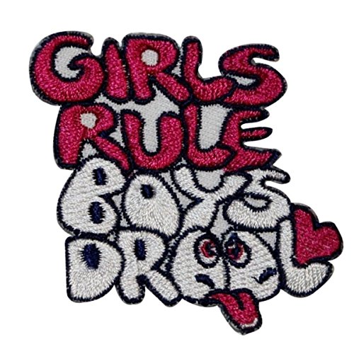 Girls Rule Boys Drool Iron On Applique Patch EP162
