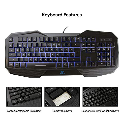 AULA-SI-859-Backlit-Gaming-Keyboard-with-Adjustable-Backlight-Purple-Red-Blue-USB-Wired-Illuminated-Computer-Keyboard-OPEN-BOX