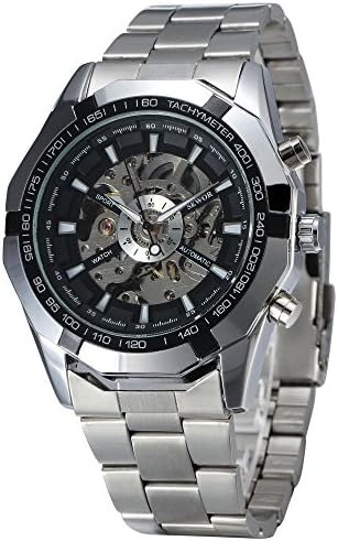 Buyterest ALPS Men's Luxury Skeleton Mechanical automatic self-winding Stainless Steel Wristwatch