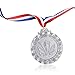 Caydo 3 Pieces Award Medals Olympic Style Winner Medals Gold Silver Bronze with Ribbon
