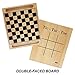 GSE Games & Sports Expert 2-in-1 Reversible Natural Wood Checkers and Tic-Tac-Toe Board Combo Set with Game Pieces, Family Game for Kids & Adults