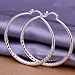 Classic Silver Big Hoop Earrings, Fashion Silver Large Round Huggie Hoops Earring Wedding Jewelry Gifts for Women Teen Girls