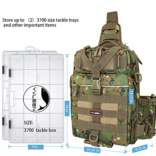 YVLEEN Fishing Tackle Backpack Storage Bag，WaterResistant Fishing