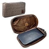 Tuff Luv Herringbone Tweed NFC Travel Case for Bang & Olufsen B&O Beoplay A2 Bluetooth Speaker with NFC Tag - Brown