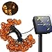 YBB Solar Pumpkin String Lights, Waterproof Halloween Christmas Decoration String Lights, 30 LED Lights 8 Flickering Modes Jack-O-Lantern for Outdoor, Home, Patio, Garden (7.5m/25ft- Warm White)