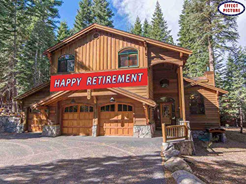 Silvima Large Happy Retirement Banner | Huge Retire Party Sign | Retirement Party Celebration Decoration