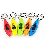 Kayak Keychain 5 New Colors Whitewater Creeker Key Chain Ring - Flexible PVC Plastic and Stainless Steel