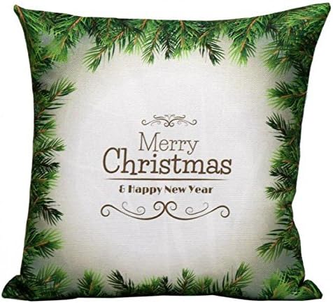jinshifu Custom New Throw Pillow Merry Christmas Text Decorative Cotton Linen Throw Pillow Cushion For Holiday Gifts Throw Pillow Cover 20"x20"(One Side)
