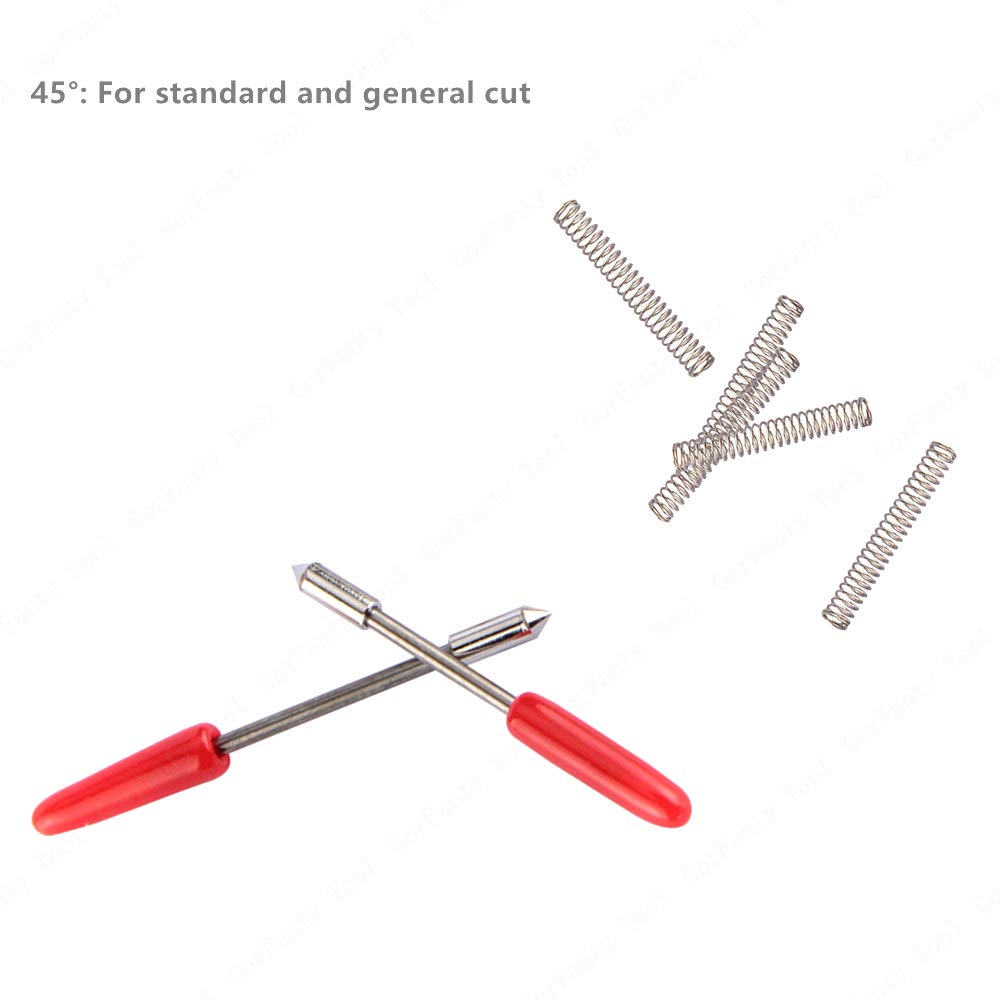 GorFanty 30/45/60 Degree Graphtec Blades Vinyl Cutter Lettering Blade Bits Cutting Plotter Tungsten Steel Carbide with Springs Pack of 10: Industrial & Scientific