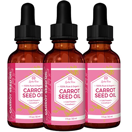 Carrot Seed Oil by Leven Rose - 100% Pure Organic Unrefined Cold Pressed Moisturizer for Hair Skin and Nails - 1 oz