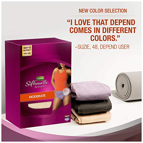 Depend Silhouette Active Fit Incontinence Underwear for Women, Moderate