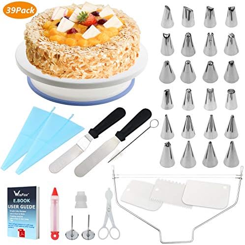 Plateau à Gâteaux, WisFox Kit de Pâtisserie Plateau Tournant de Gâteau 39 Pcs Gâteaux Tournant, Poches et Douilles, Seringue Patisserie, Brosse, Spatule à Glaçage pour Cuisine Décoration de Gâteaux - Cuisine A Vivre Plateau à Gâteaux, WisFox Kit de Pâtisserie Plateau Tournant de Gâteau 39 Pcs Gâteaux Tournant, Poches et Douilles, Seringue Patisserie, Brosse, Spatule à Glaçage pour Cuisine Décoration de Gâteaux
