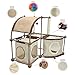 Kitty City 2 Hideaway Sections and Rounded Top with Toy Cat Condo Duplex, Tan
