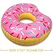 4-foot Jumbo Swimming Pool Donut Float, Strawberry Frosted and Rainbow Sprinkles, Inflatable Water Raft by Sol Coastal