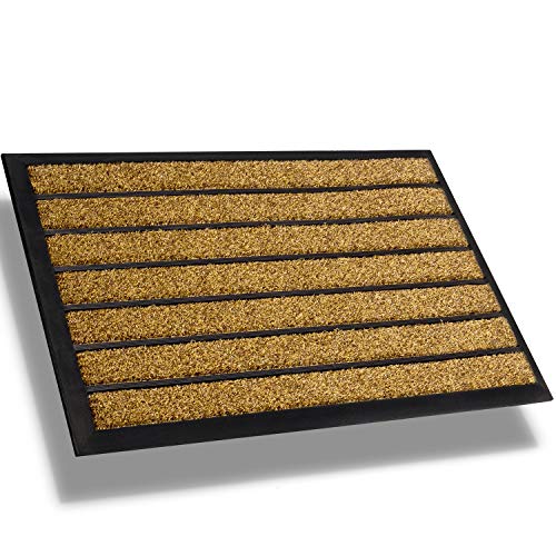Extra Durable Striped Front Door Mat Outdoor - Rubber Doormat Indoor - Non-Slip Doormat Rug (30 x 18) Back Front Doormat - Welcome Mat - Easy Clean Outdoor Doormat - Door Mat Outside Inside