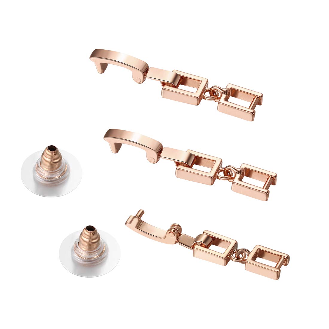 WeimanJewelry White Gold/Gold/Rose Gold Plated 3pcs Fold Over Clasp set for Bracelet or Necklace Jewelry Extender