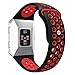 Meifox Compatible with Fitbit Ionic Bands,Soft Silicone Replacement Strap Accessory Breathable Wristbands for Fitbit Ionic Smart Watch (Black Red, Large)